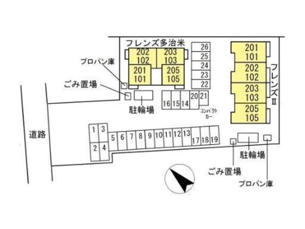 フレンズⅡ（多治米）の物件外観写真